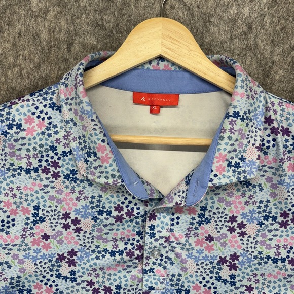 Redvanly Golf Polo Shirt Men's XL Floral Geometric Short Sleeve Stretch - Picture 2 of 8